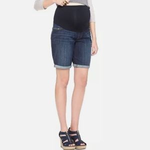 LIZ LANGE Maternity Shorts S Small Dark Denim Jean BERMUDA NWT NEW
